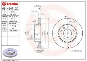 Тормозной диск 09.4947.20 BREMBO