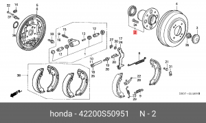 Комплект подшипника ступицы колеса 42200S50951 HONDA