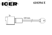 Сигнализатор, износ тормозных колодок 610394E ICER