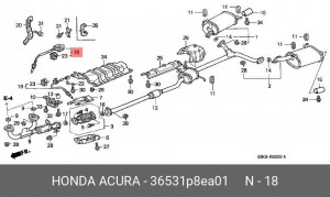 Лямбда-зонд 36531-P8E-A01 HONDA