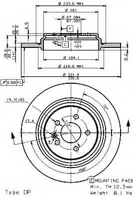 Тормозной диск 08.7607.11 BREMBO