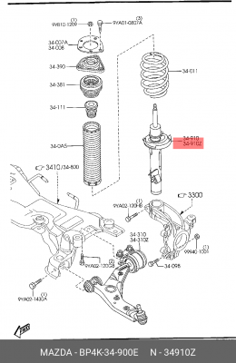 Амортизатор BP4K34900E MAZDA