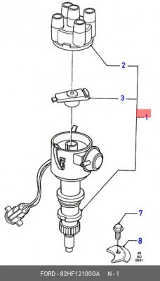 Распределитель зажигания 82HF-12100-GA FORD