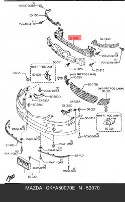 Усилитель бампера GKYA-50-070E MAZDA