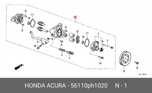 Гидравлический насос, рулевое управление 56110PH1020 HONDA
