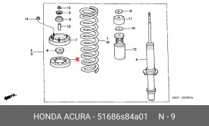Комплект уплотнительного кольца / рессоры 51686S84A01 HONDA