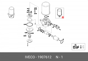 Патрон осушителя воздуха, пневматическая система 1907612 IVECO