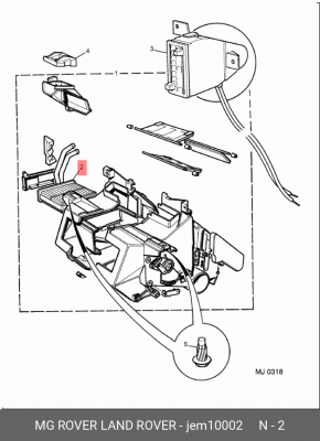 Теплообменник, отопление салона JEM10002 MG ROVER LAND ROVER