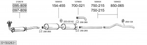 Средний глушитель выхлопных газов 233337 BOSAL