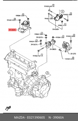 Подушка двигателя EG21-39-060S MAZDA