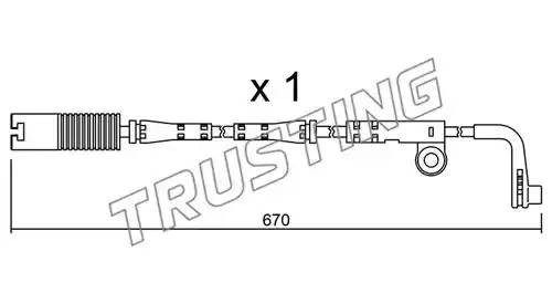 Сигнализатор, износ тормозных колодок SU.150 TRUSTING