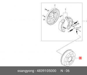 Барабан тормозной 4839105000 SSANG YONG