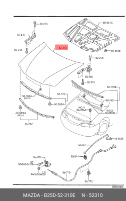 Капот двигателя B25D52310E MAZDA