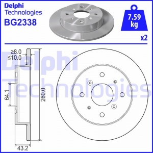Тормозной диск BG2338 DELPHI