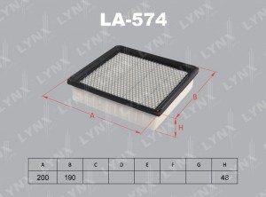 Фильтр воздушный LA-574 LYNXAUTO