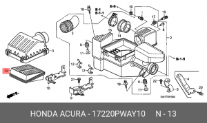 Фильтр воздушный 17220PWAY10 HONDA