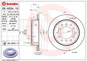 Диск тормозной 09.A334.10 BREMBO