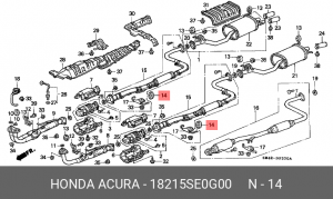 Кронштейн, система выпуска ОГ 18215SE0G00 HONDA