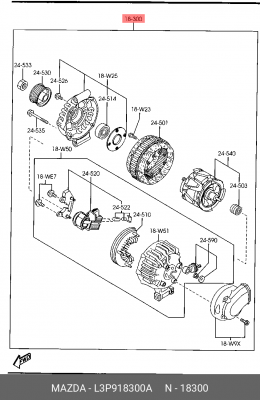 Генератор L3P9-18-300A MAZDA