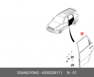 Дверь 6300208111 SSANG YONG