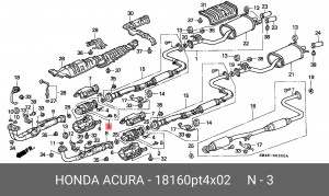 Катализатор 18160PT4X02 HONDA