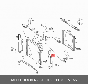 Кронштейн крепления радиатора охлаждения ДВС A9015051188 MERCEDES BENZ