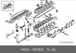 Прокладка, головка цилиндра 1907832 IVECO