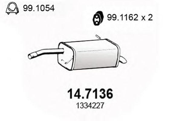 Глушитель выхлопных газов конечный 147136 ASSO