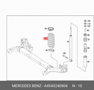 Пружина ходовой части A 454 324 08 04 SMART