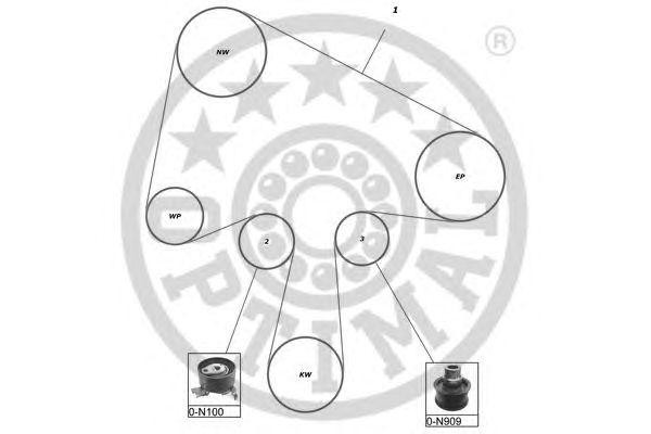 Комплект ремня ГРМ SK-1038 OPTIMAL