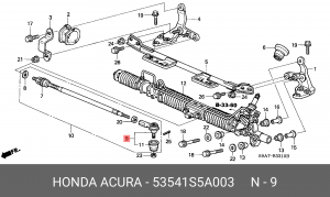 Наконечник поперечной рулевой тяги 53541-S5A-003 HONDA