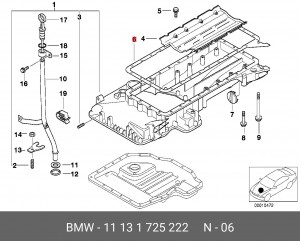 Прокладка уплотнительная 11 13 1 725 222 BMW