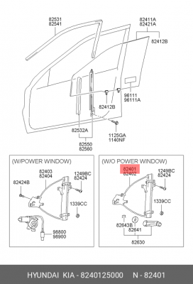 Стеклоподъемник 8240125000 HYUNDAI KIA