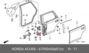 Петля - шарнир открывания двери 67950S5DA01ZZ HONDA