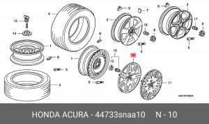 Колпак декоративный колесного диска 44733SNAA10 HONDA