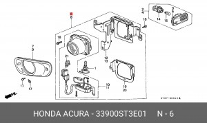 Противотуманная фара 33900ST3E01 HONDA