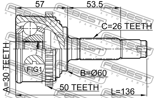 ШРУС 0310-CF4A50 FEBEST