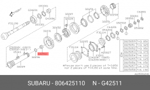 Подшипник КПП 806425110 SUBARU