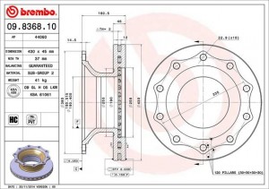 Тормозной диск 09.8368.10 BREMBO