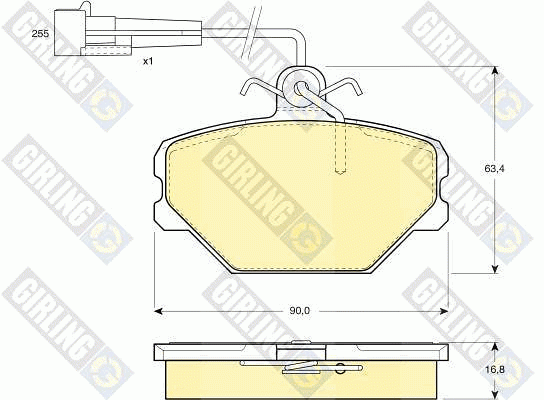 Комплект тормозных колодок, диско 6108331 GIRLING