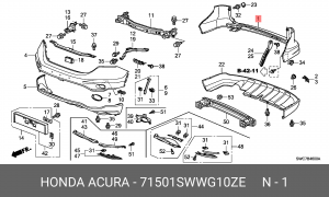 Бампер задний 71501SWWG10ZE HONDA