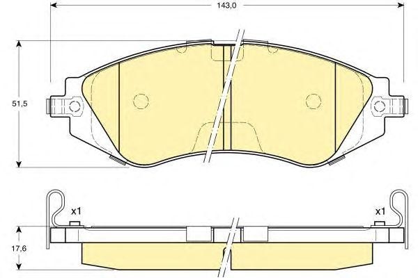 Комплект тормозных колодок, диско 6131719 GIRLING