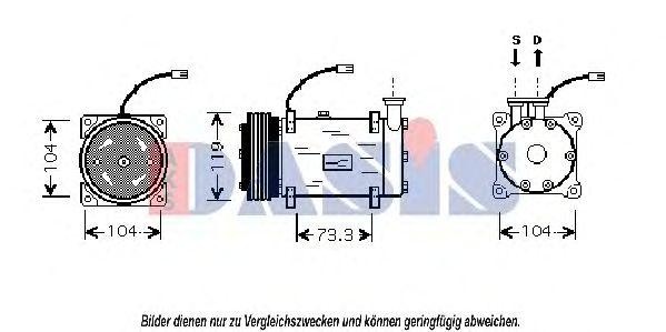 Компрессор, кондиционер 850730N AKS DASIS