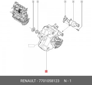 Насос высокого давления 7701058123 RENAULT