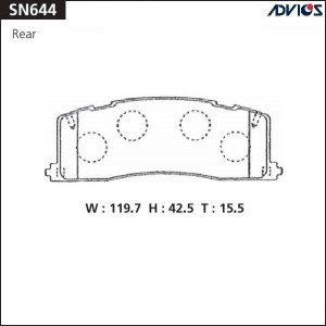 Колодки тормозные дисковые SN644 ADVICS