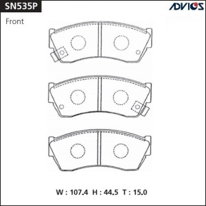 Колодки тормозные дисковые SN535P ADVICS