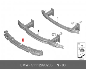 Абсорбер бампера 51 11 2 990 205 BMW