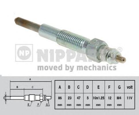 Свеча накаливания J5710301 H B JAKOPARTS NIPPARTS
