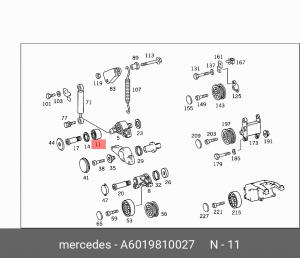 Ролик ремня приводного A 601 981 00 27 MERCEDES BENZ