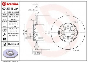 Тормозной диск 09574524 BREMBO